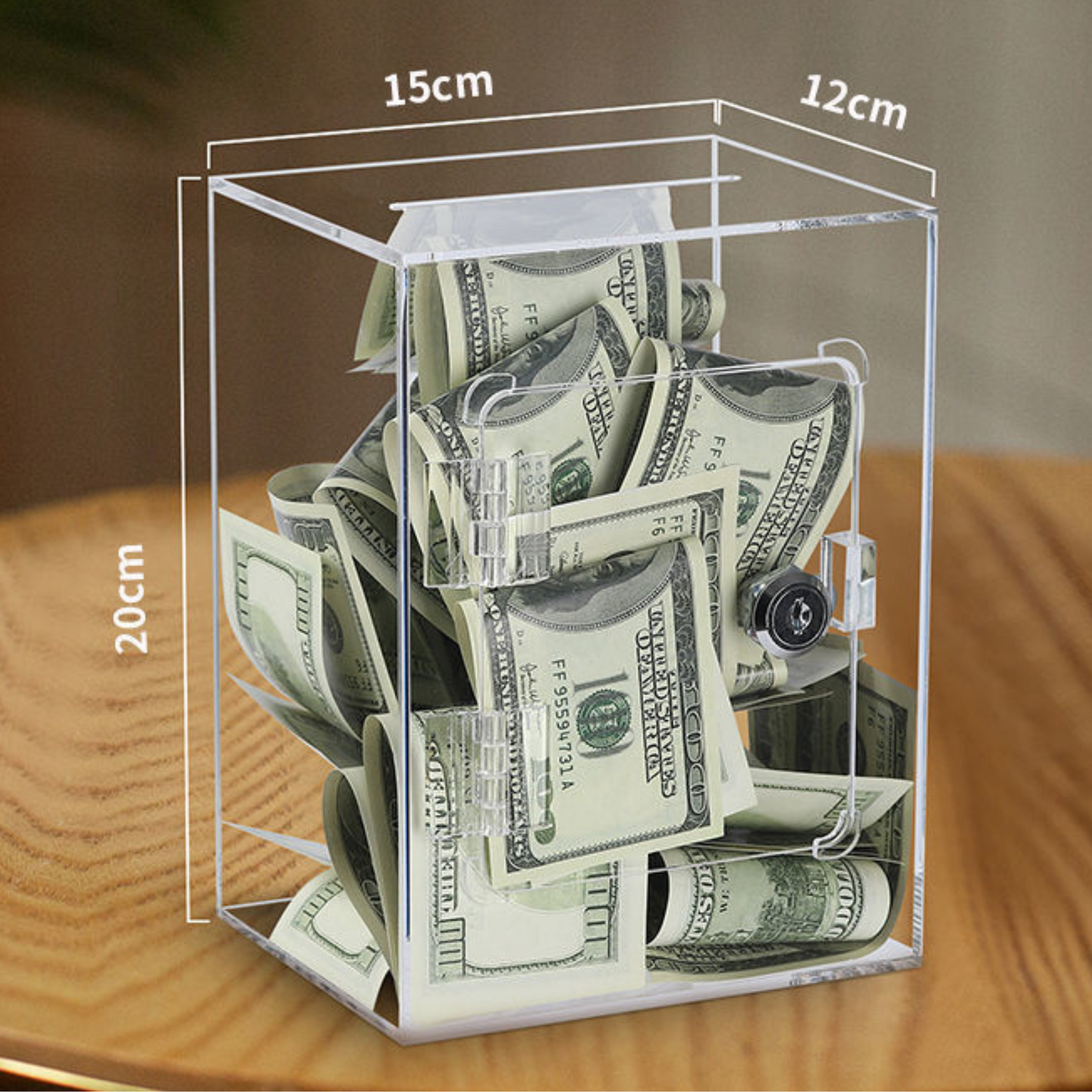 Lockable Acrylic Savings Box π