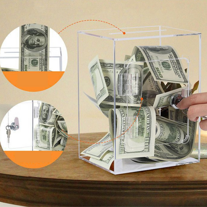 Lockable Acrylic Savings Box 🔐