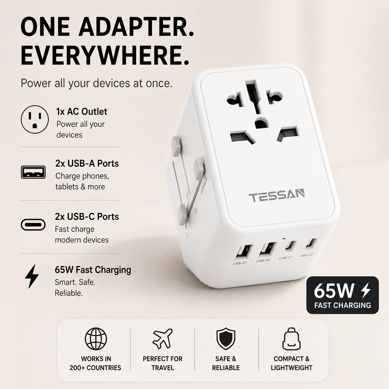 ChargeSaver Travel Adapter