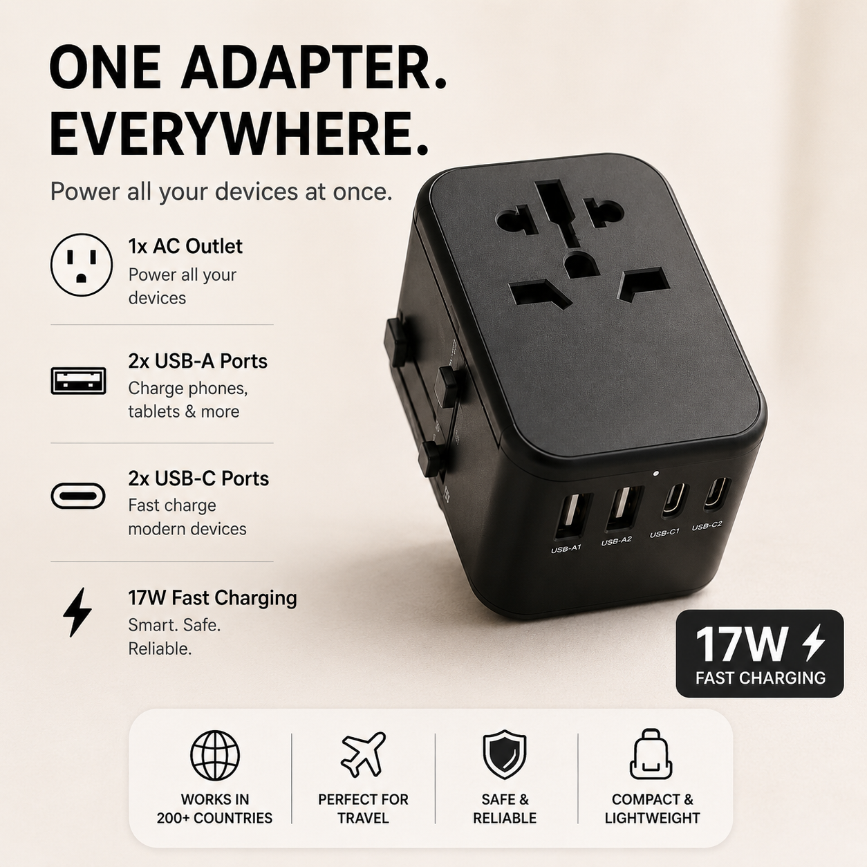 ChargeSaver Travel Adapter