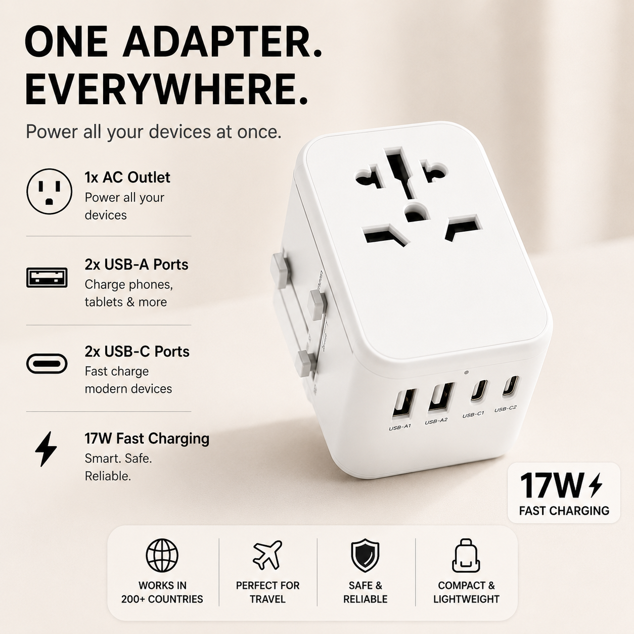 ChargeSaver Travel Adapter